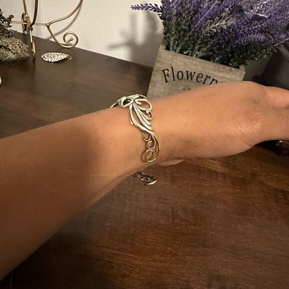 Carolyn Pollack Relios Cuff Bracelet, Sterling Silver Filigree Bracelet - Picture 2 of 6